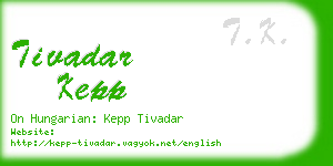 tivadar kepp business card